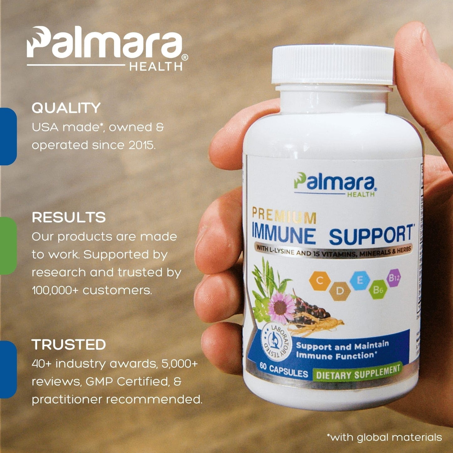 Palmara Health Premium Immune Support, 60 Capsules - dailyvitalstore