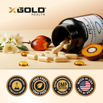Palmitoylethanolamide 630 mg + Luteolin Standardized 98%- Micronized Pea 99% Highly Purified and Bioavailable - Made in USA - Supplement for Men and Women - 120 Veggie Capsules - dailyvitalstore