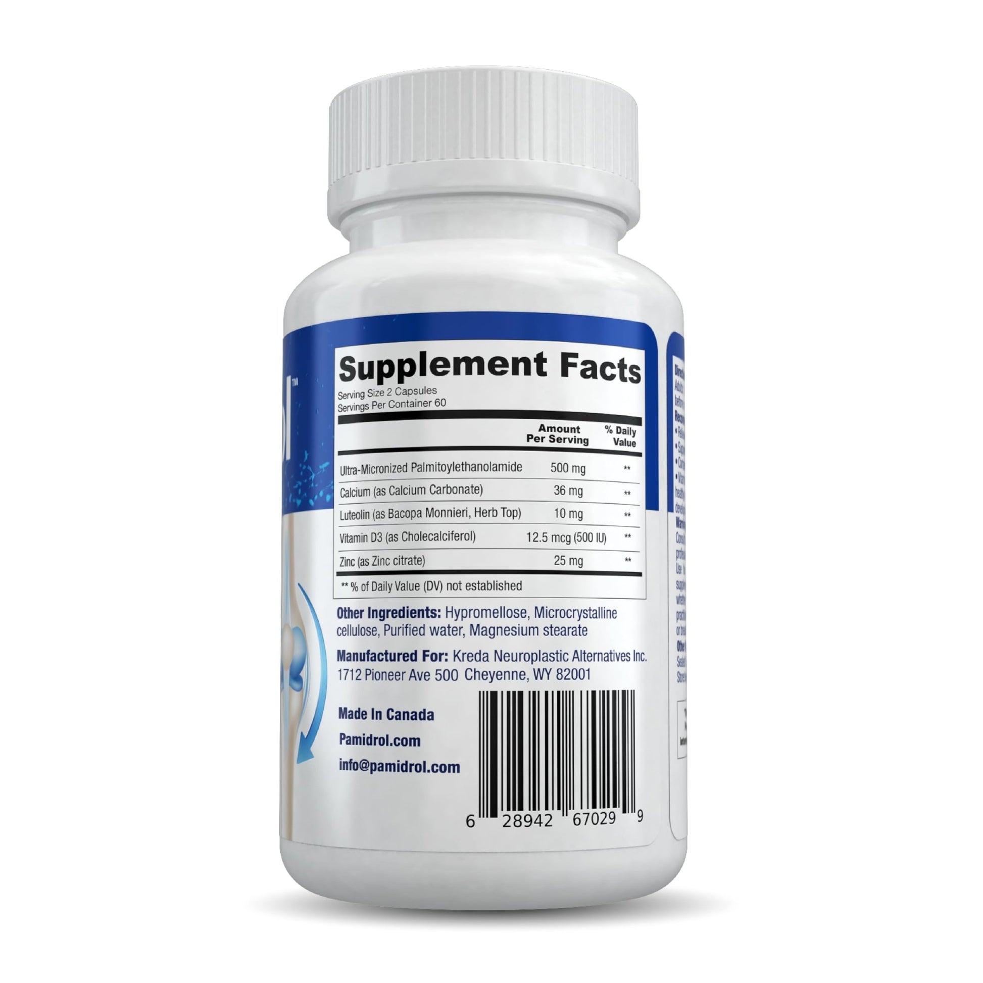 Pamidrol Nerve and Joint Support with Added Calcium 120 Capsules - dailyvitalstore