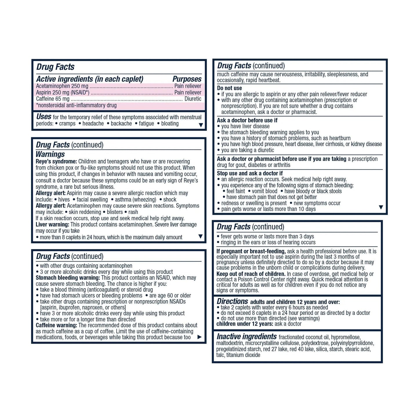 Pamprin Maximum Strength Formula, 24 Caplets (Pack of 3) - dailyvitalstore