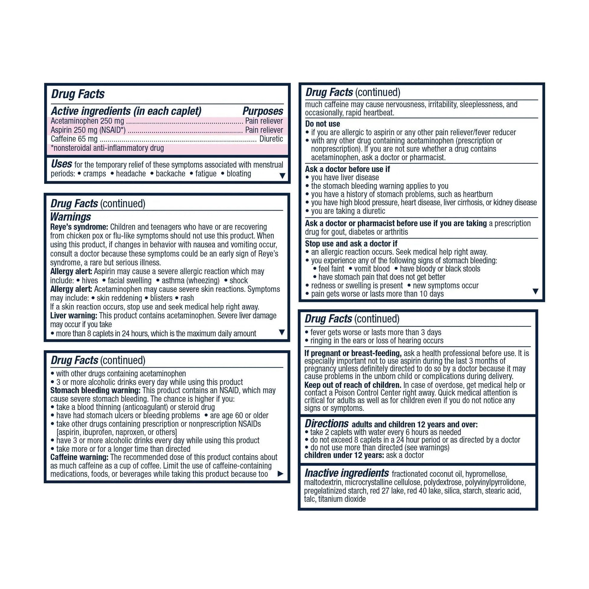 Pamprin Maximum Strength Formula, 24 Caplets (Pack of 3) - dailyvitalstore
