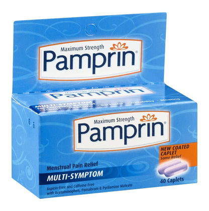 Pamprin Maximum Strength Multi-Symptom Menstrual Relief Tablets, 40-Count Boxes (Pack of 3) - dailyvitalstore