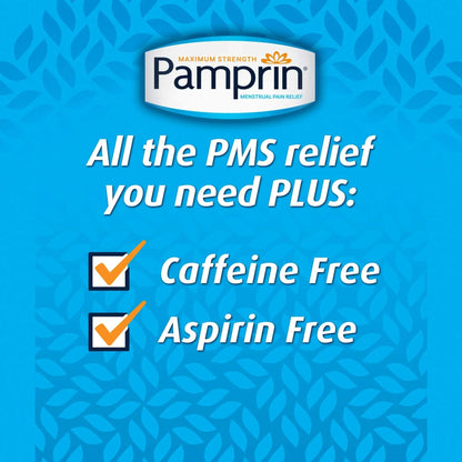 Pamprin Multi-Symptom Formula, with Acetaminophen, Menstrual Period Symptoms Relief, 20 Caplets (Pack of 3) - dailyvitalstore