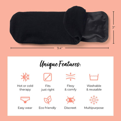 Pandabelle Hot & Cold Reusable Perineal Ice Pack with 4 Washable Cotton Sleeves & Carry Bag for Postpartum Perineal Pain, Hemorrhoids, C-Section Scar, Breastfeeding, Post-Waxing Hair Removal & More - dailyvitalstore