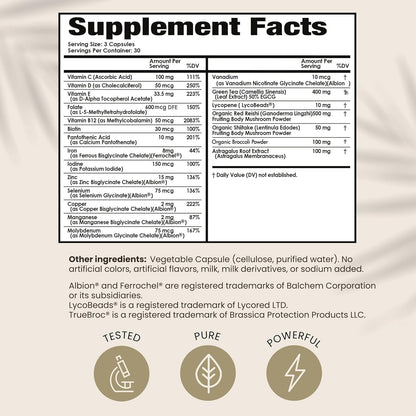 PAPCLEAR Physician Formulated | All Natural Immune Support Supplement | Advanced Powerful Immunity Booster | 21 Vitamins & Nutrients with Organic Shiitake Mushroom & Lycopene | 90 Capsules | Pack of 1 - dailyvitalstore