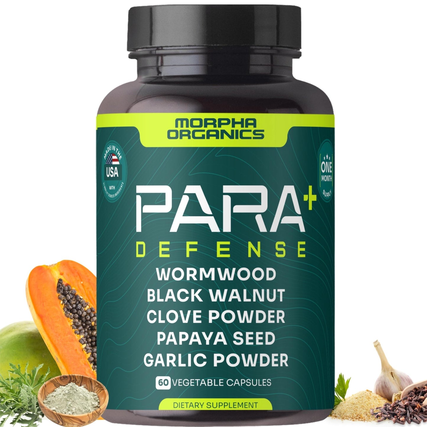 Para Defense Digestive Cleanse & Detox | Wormwood 250mg, Black Walnut 250mg, Clove 100mg, Papaya Seed, Garlic | Natural Digestive & Gut Health Supplement - dailyvitalstore