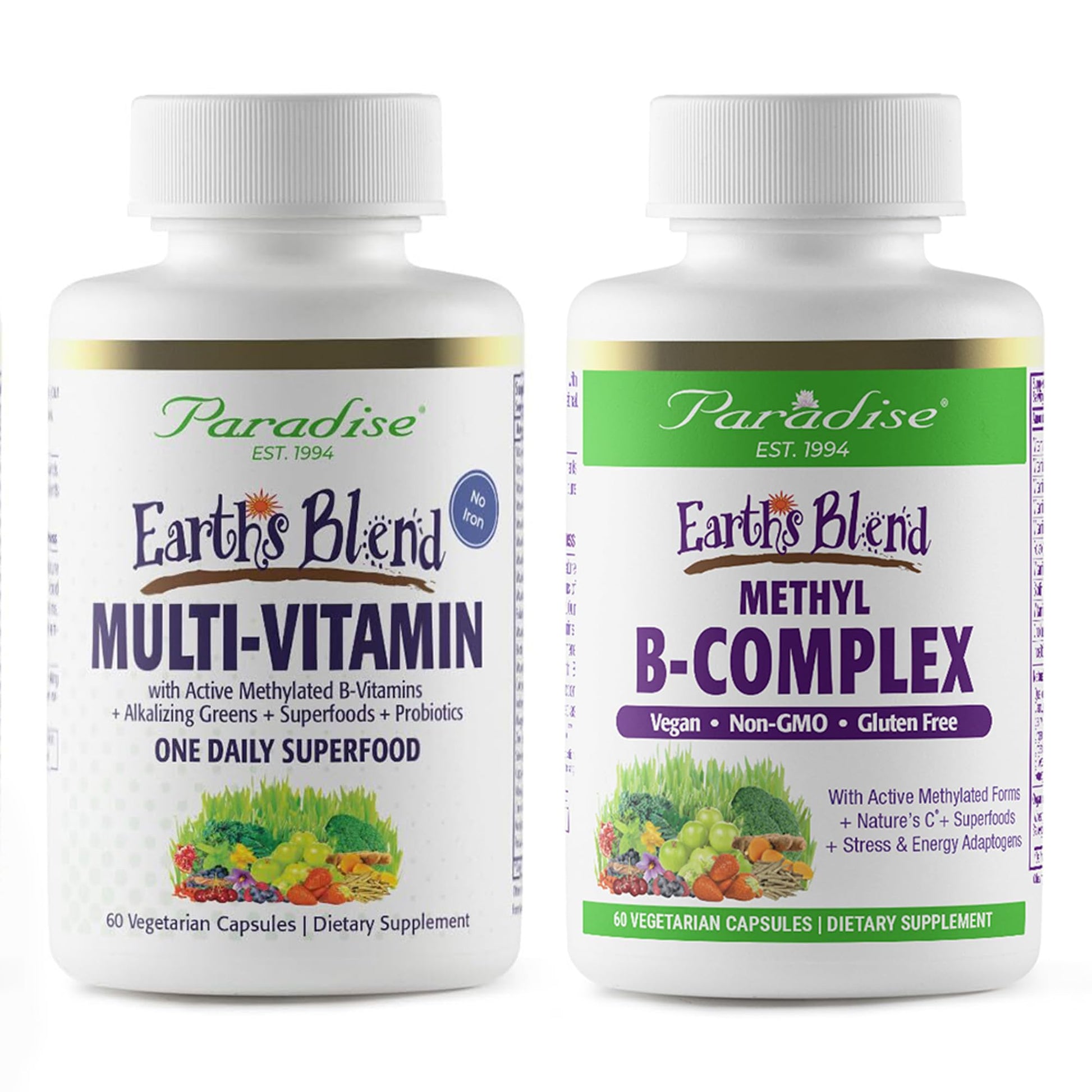 Paradise Herbs Earth's Blend Once Daily Multivitamin & B-Complex Bundle - dailyvitalstore