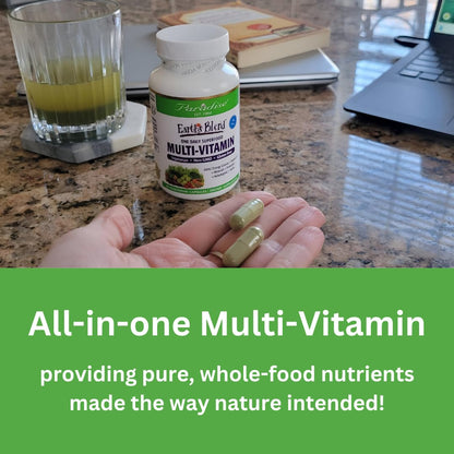 Paradise Herbs Earth's Blend Once Daily Multivitamin with Iron, 48 Organic Superfoods, Probiotics, Antioxidants, Vitamins A, B12, C, D, K2, 60 Capsules - dailyvitalstore