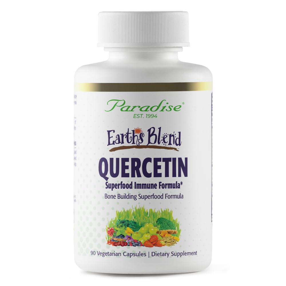 Paradise Herbs Earth's Blend Quercetin, for Immunity, Antioxidant Activity, Probiotics, Adaptogens, Vegan, Non GMO, Gluten Free, 90 Vegetarian Capsules - dailyvitalstore