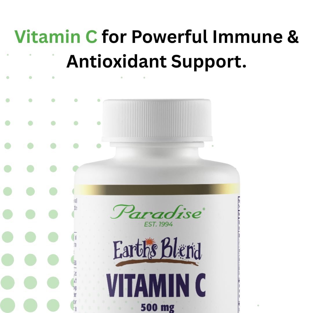 Paradise Herbs Earth's Blend Vitamin C with Nature's C and Adaptogens, Superfoods Base of Probiotics & Organic Alkalizing Greens, 90 Vegetarian Capsules - dailyvitalstore