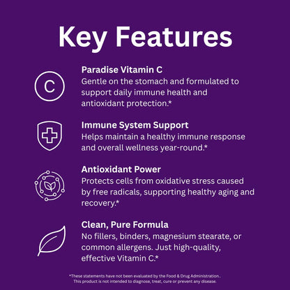 Paradise Herbs Earth's Blend Vitamin C with Nature's C and Adaptogens, Superfoods Base of Probiotics & Organic Alkalizing Greens, 90 Vegetarian Capsules - dailyvitalstore