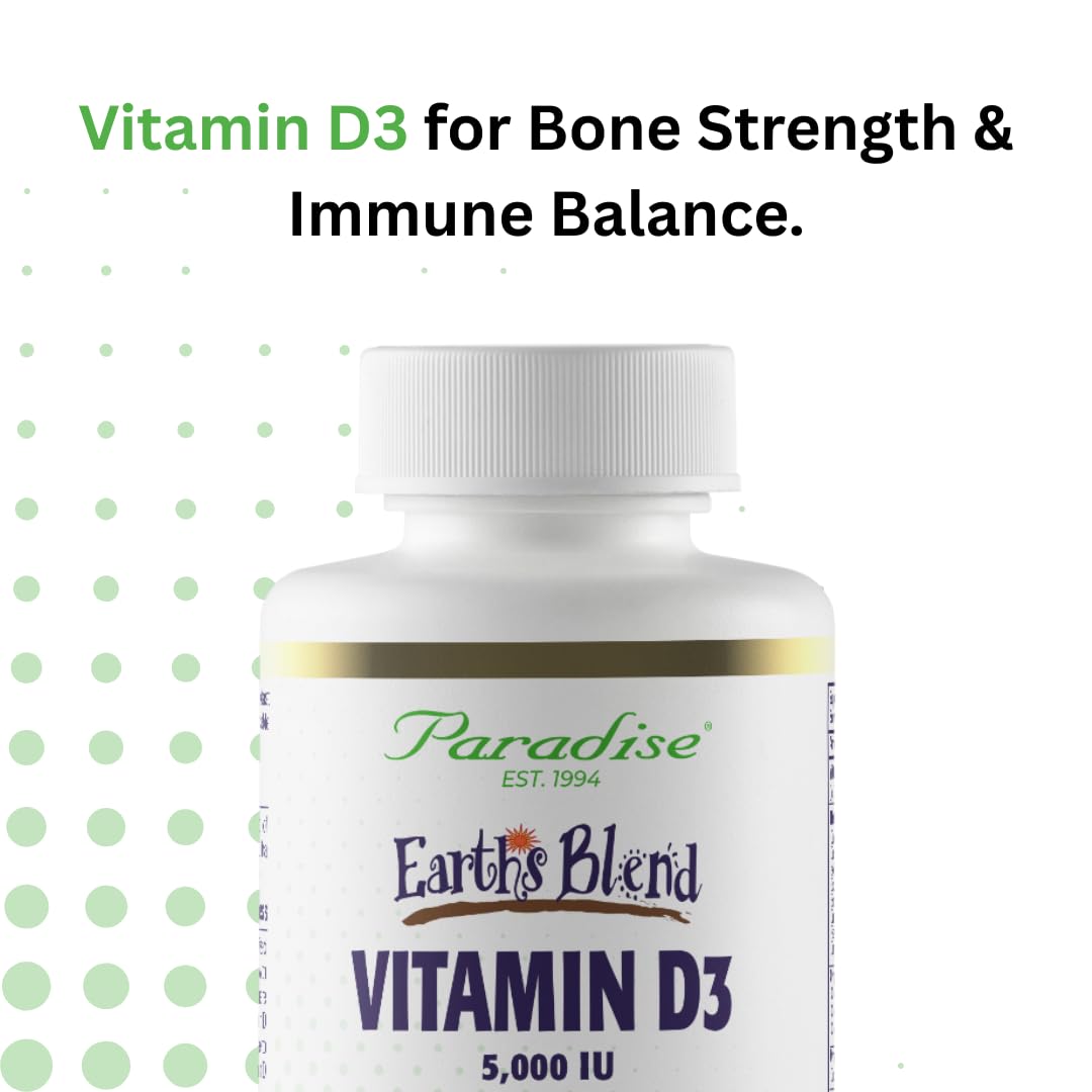 Paradise Herbs Earth's Blend Vitamin D3, Superfoods Base of Probiotics and Organic Alkalizing Greens, Veggies & Berries, 90 Vegetarian Capsules - dailyvitalstore