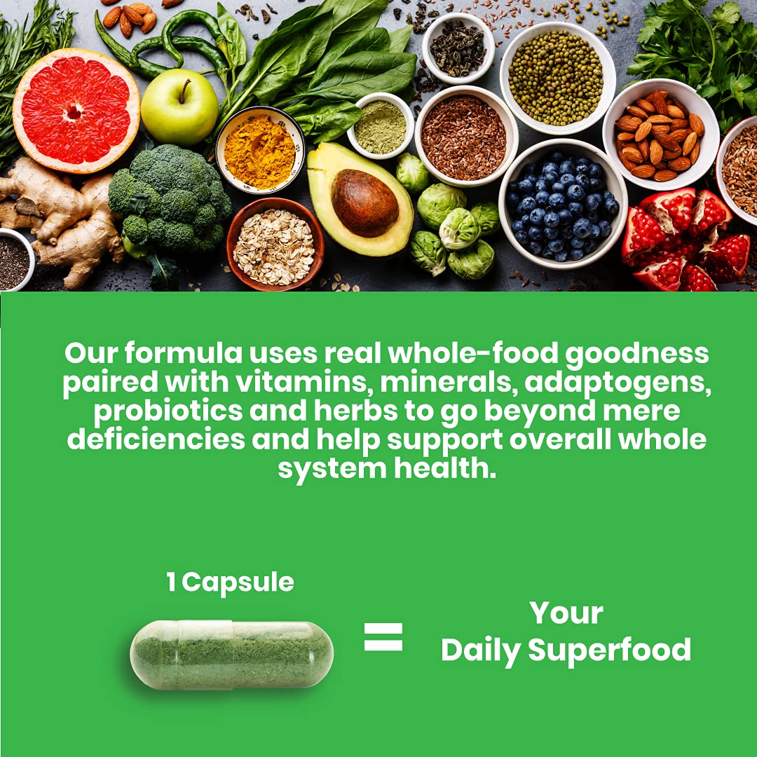 Paradise Herbs Earth's Blend Vitamin D3, Superfoods Base of Probiotics and Organic Alkalizing Greens, Veggies & Berries, 90 Vegetarian Capsules - dailyvitalstore