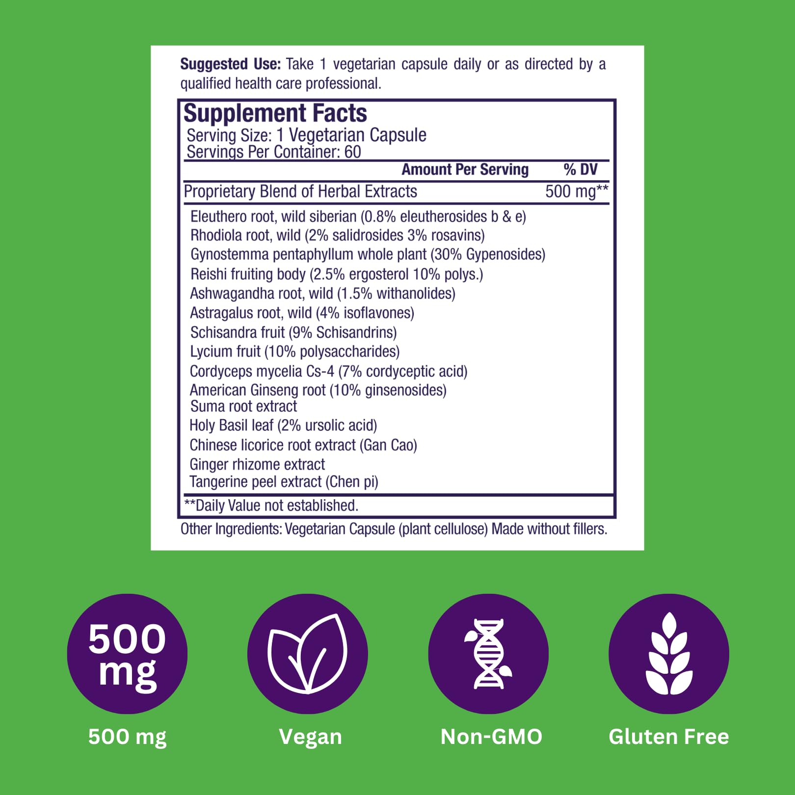 Paradise Herbs, Imperial Adaptogens, with Ashwagandha, Astragalus, Rhodiola, Proprietary Adaptogen Blend for Stress Support, Focus & Energy, 60 Vegetarian Capsules - dailyvitalstore