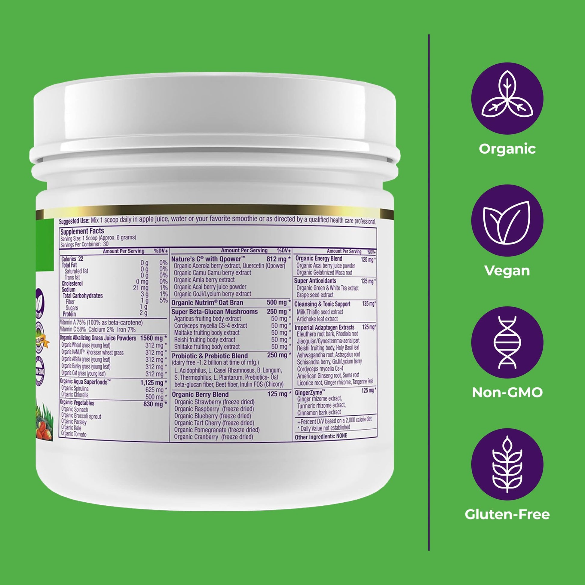 Paradise, ORAC Energy Greens Powder Extract, Super Antioxidants, Probiotics for Gut Health & Digestion, Vitamin C for Immunity, with Spirulina & Chlorella, Non-GMO, Gluten Free, 30 Servings - dailyvitalstore