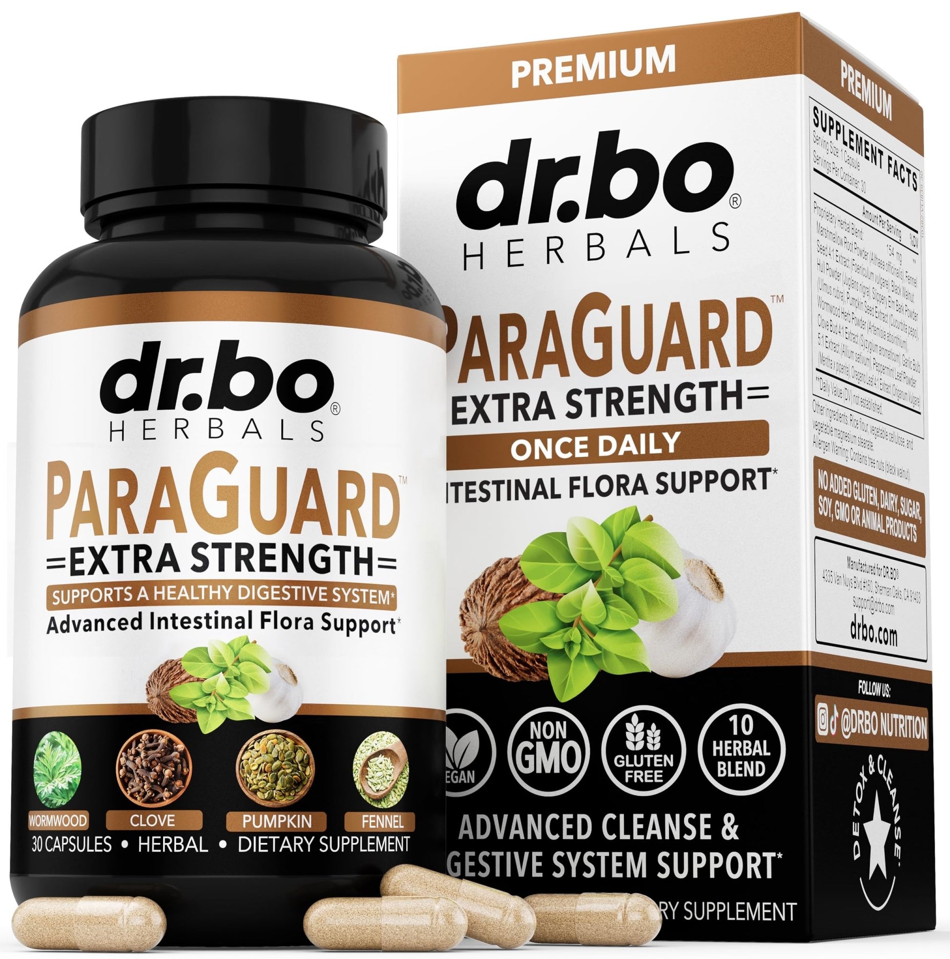 ParaGuard Cleanse Detox Pills - Extra Strength Intestinal Guard Formula Supplement, Black Walnut Wormwood Clove & Oregano - Adults Natural Herbal - dailyvitalstore