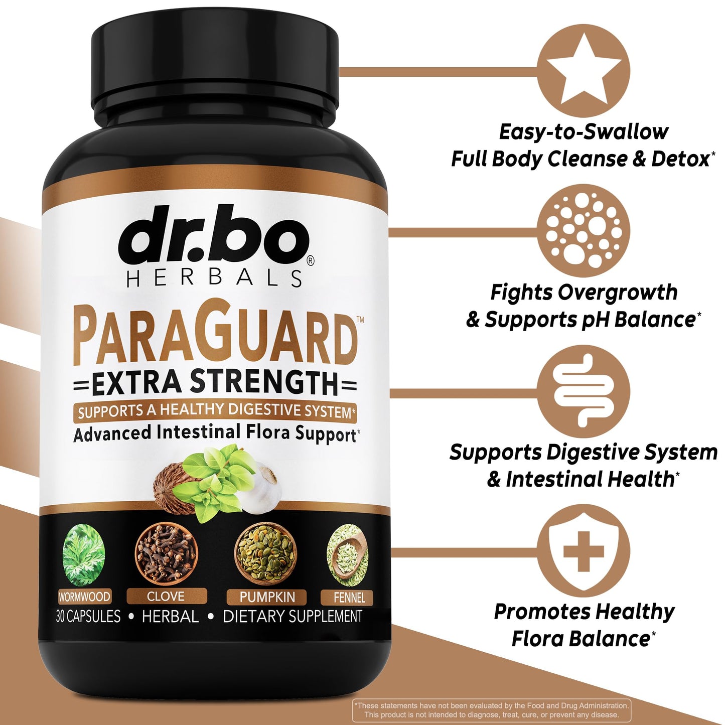 ParaGuard Cleanse Detox Pills - Extra Strength Intestinal Guard Formula Supplement, Black Walnut Wormwood Clove & Oregano - Adults Natural Herbal - dailyvitalstore