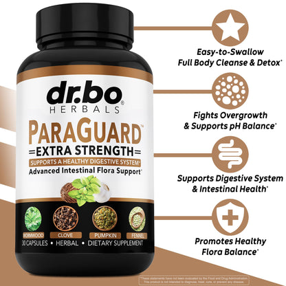 ParaGuard Cleanse Detox Pills - Extra Strength Intestinal Guard Formula Supplement, Black Walnut Wormwood Clove & Oregano - Adults Natural Herbal - dailyvitalstore