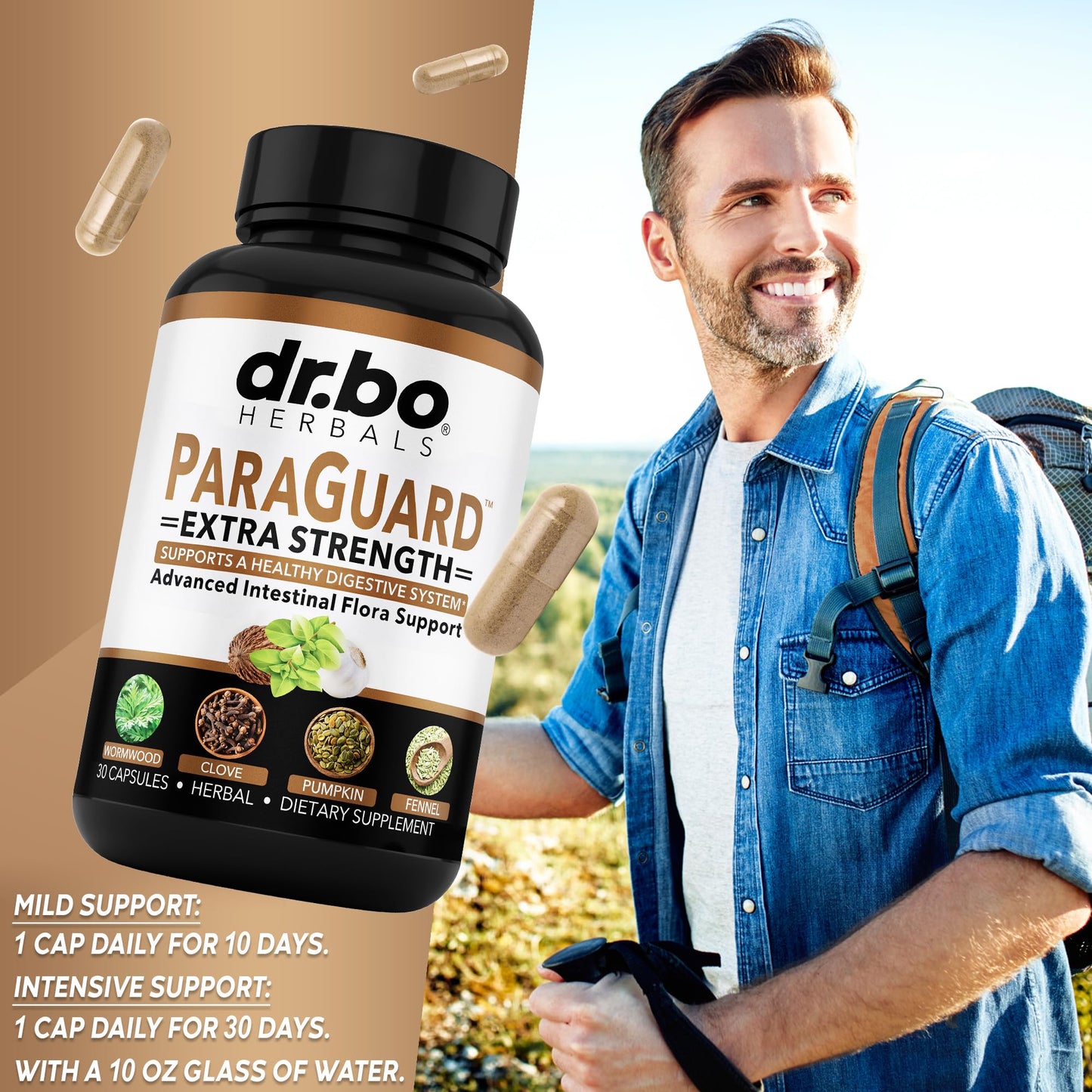 ParaGuard Cleanse Detox Pills - Extra Strength Intestinal Guard Formula Supplement, Black Walnut Wormwood Clove & Oregano - Adults Natural Herbal - dailyvitalstore