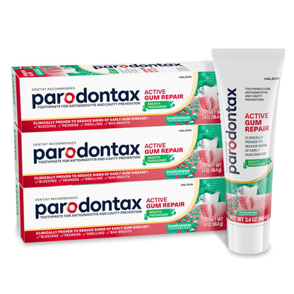 Parodontax Active Gum Repair Breath Freshener Toothpaste, 3x3.4 oz - dailyvitalstore