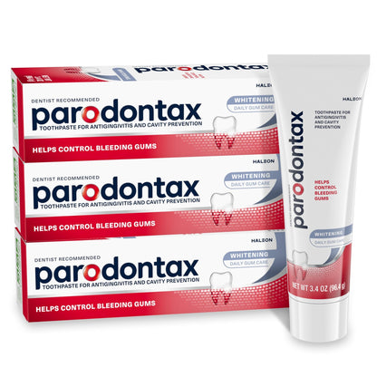 Parodontax Teeth Whitening Toothpaste To Help Bleeding Gums, Gum Toothpaste For Gum Health, 3.4 Oz x 3 - dailyvitalstore