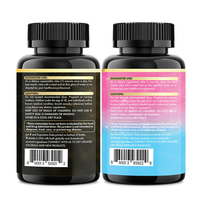 Parrox Adaptogen & Beauty Bundle – Rhodiola, Panax Ginseng, Ashwagandha, Cordyceps, Turmeric, Collagen, Biotin, Keratin, MSM, Hyaluronic Acid, Zinc, Quercetin, Vitamin C, A & E, Folate, Magnesium - dailyvitalstore