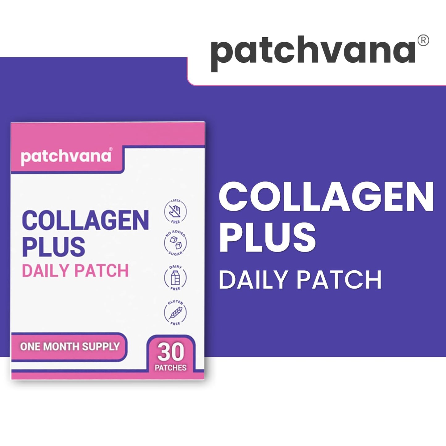 Patchvana Collagen Plus Patch for Women & Men, 1 Month Supply, 30 Patches - dailyvitalstore