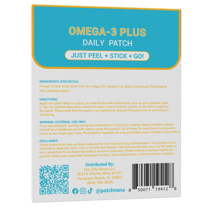 Patchvana Omega 3 Patch for Women & Men, 1 Month Supply, 30 Patches - dailyvitalstore