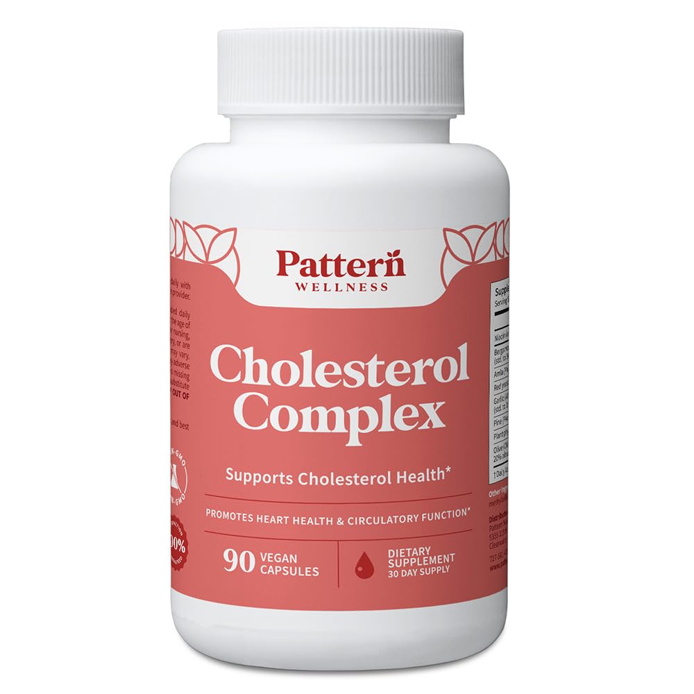 Pattern Wellness Cholesterol Complex Supplement – Supports Overall Well-Being – 3rd Party Lab Tested – 90 Vegan Capsules - dailyvitalstore