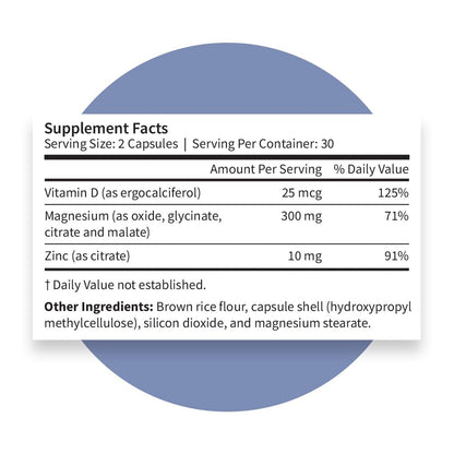 Pattern Wellness Magnesium Complex – Supports Muscle, Bone & Relaxation Health – with Zinc & Vitamin D – Daily Support Formula – 60 Vegan Capsules - dailyvitalstore