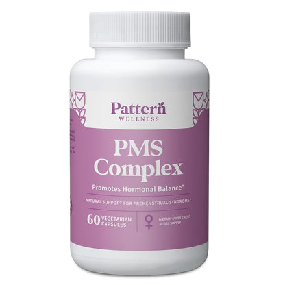 Pattern Wellness PMS Complex – Monthly Cycle Wellness Support – with Vitamin B6, Magnesium & Herbal Extracts – 60 Vegan Capsules - dailyvitalstore