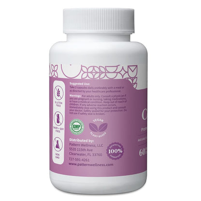 Pattern Wellness PMS Complex – Monthly Cycle Wellness Support – with Vitamin B6, Magnesium & Herbal Extracts – 60 Vegan Capsules - dailyvitalstore