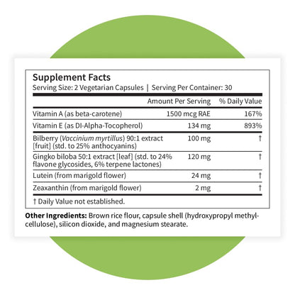 Pattern Wellness Vision Complex Supplement – Daily Eye & Visual Function Support – Herbal Extract & Vitamin Blend – 60 Vegan Capsules - dailyvitalstore