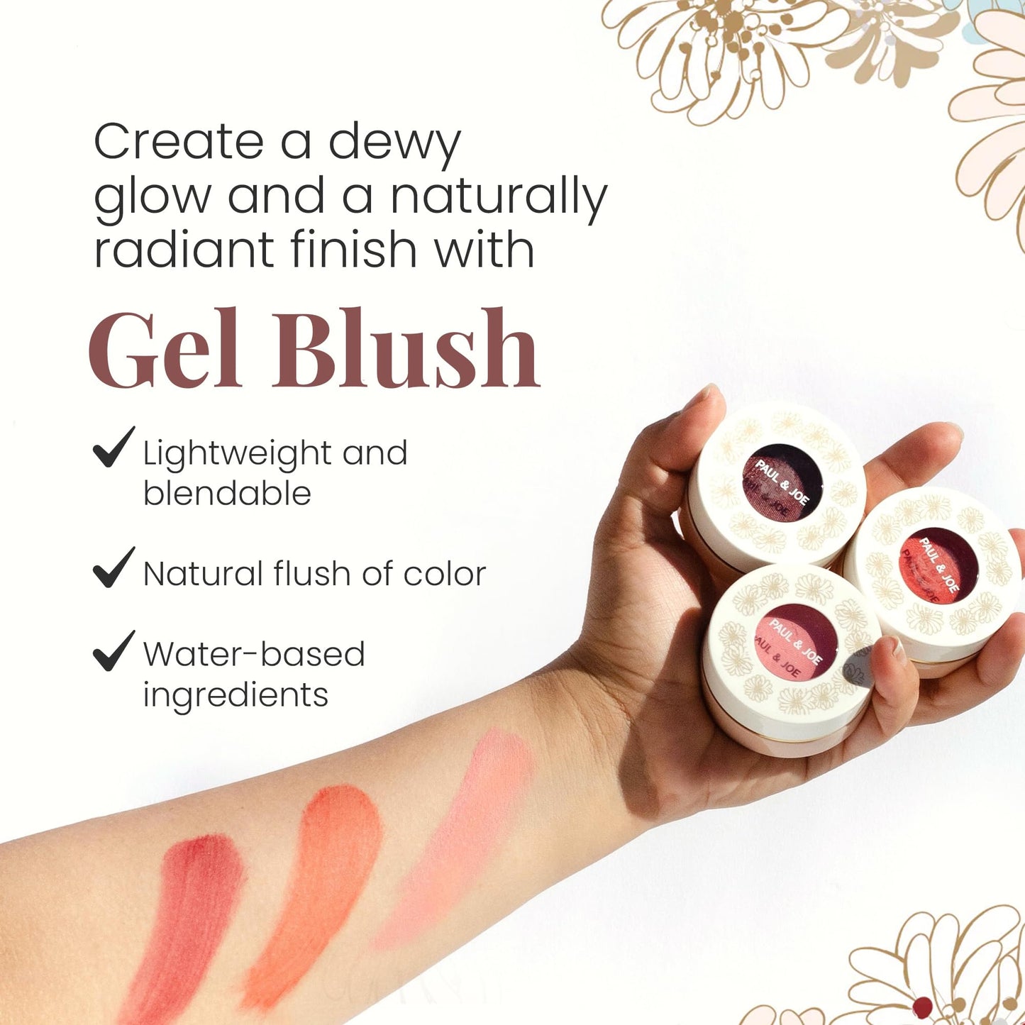 Paul & Joe Gel Blush, Bright and Buildable Blush Makeup, Water-Based Gel Makeup Blush with Hydrating Oils for Dewy, Radiant Finish, Garnet and Wine Red Cheek Tint, 05 Sommeliere, 0.71 oz - dailyvitalstore