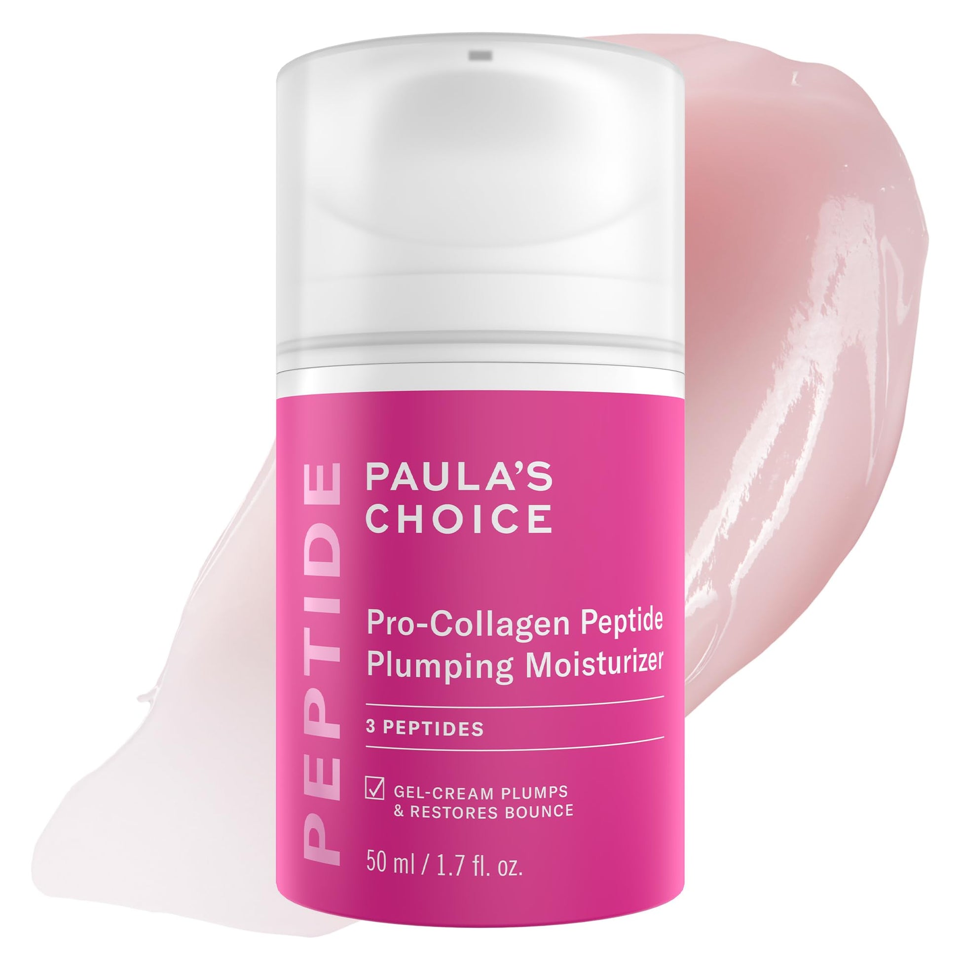 Paula's Choice Pro-Collagen Peptide Plumping Face Moisturizer, Daily Gel Face Cream for Deep Lightweight Hydration, Wrinkles & Loss of Firmness, Fragrance-Free, 1.7 Fl Oz - dailyvitalstore