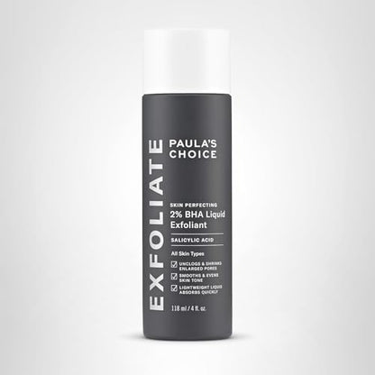 Paulas Choice - SKIN PERFECTING 2% BHA Liquid Salicylic Acid Exfoliant - Facial Exfoliant for Blackheads, Enlarged Pores, Wrinkles & Fine Lines, 4 oz Bottle - dailyvitalstore