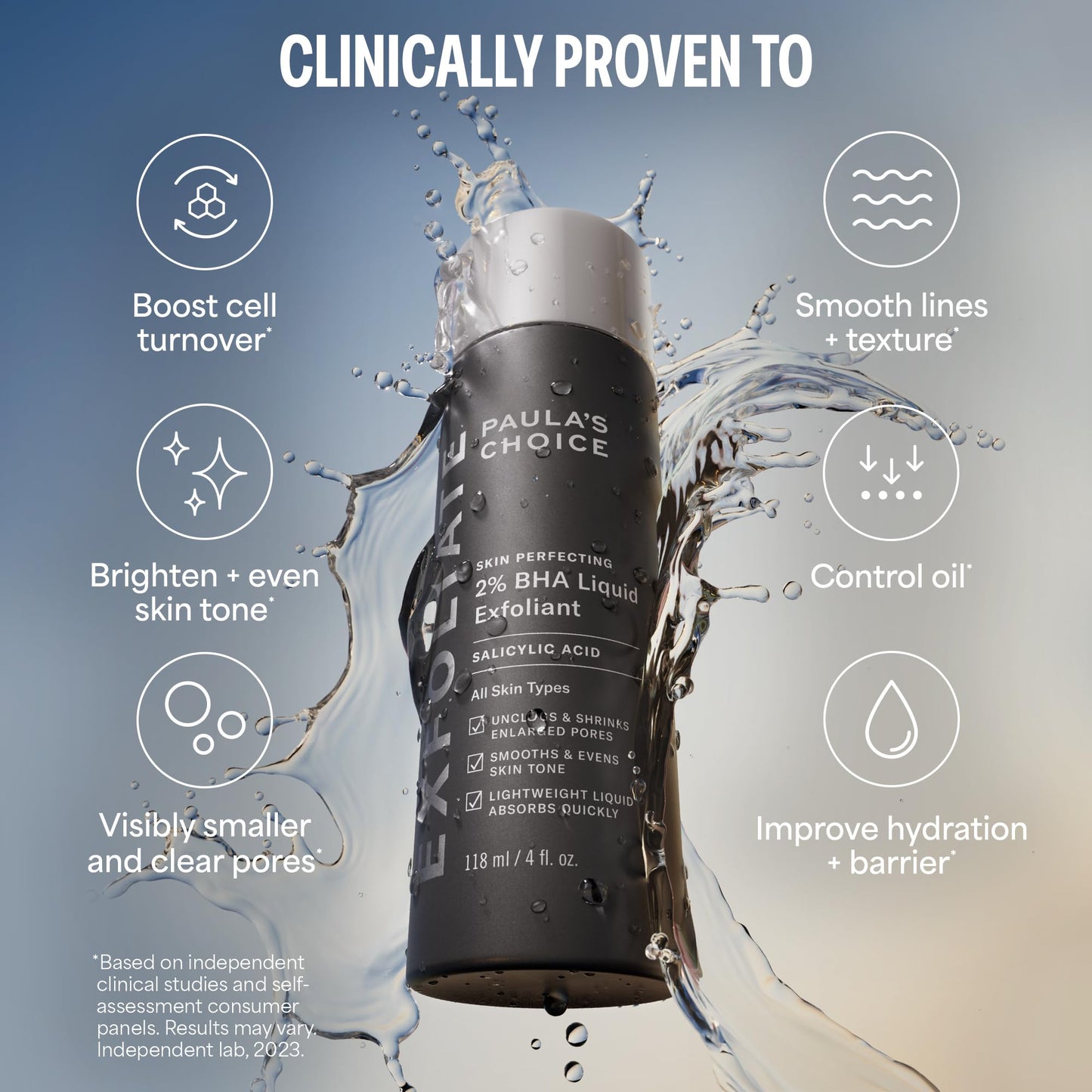 Paulas Choice - SKIN PERFECTING 2% BHA Liquid Salicylic Acid Exfoliant - Facial Exfoliant for Blackheads, Enlarged Pores, Wrinkles & Fine Lines, 4 oz Bottle - dailyvitalstore