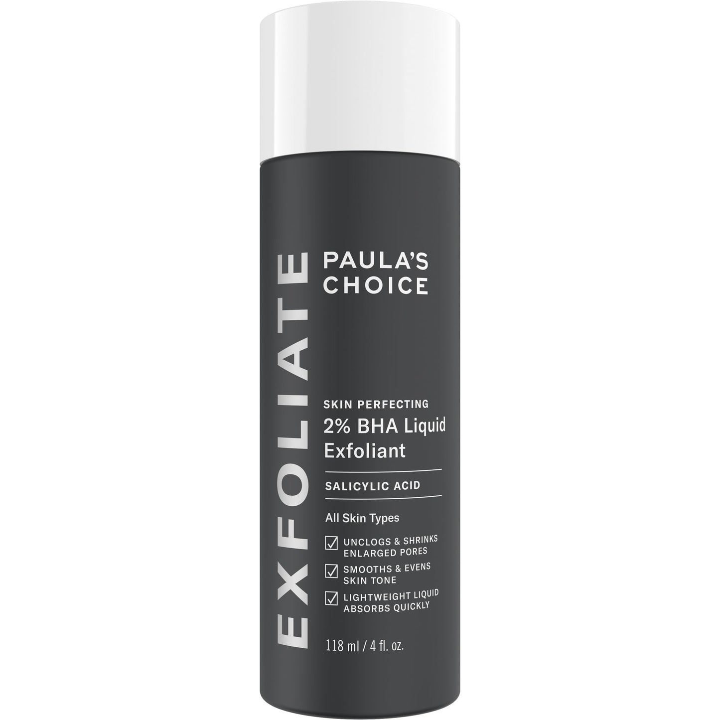 Paulas Choice - SKIN PERFECTING 2% BHA Liquid Salicylic Acid Exfoliant - Facial Exfoliant for Blackheads, Enlarged Pores, Wrinkles & Fine Lines, 4 oz Bottle - dailyvitalstore