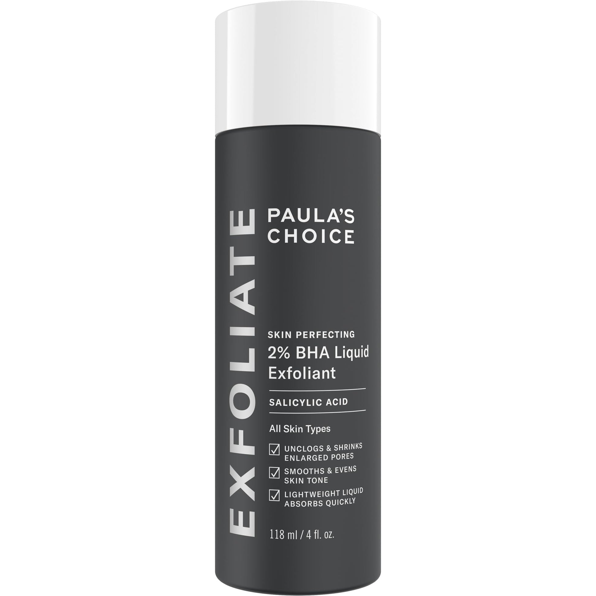 Paulas Choice - SKIN PERFECTING 2% BHA Liquid Salicylic Acid Exfoliant - Facial Exfoliant for Blackheads, Enlarged Pores, Wrinkles & Fine Lines, 4 oz Bottle - dailyvitalstore