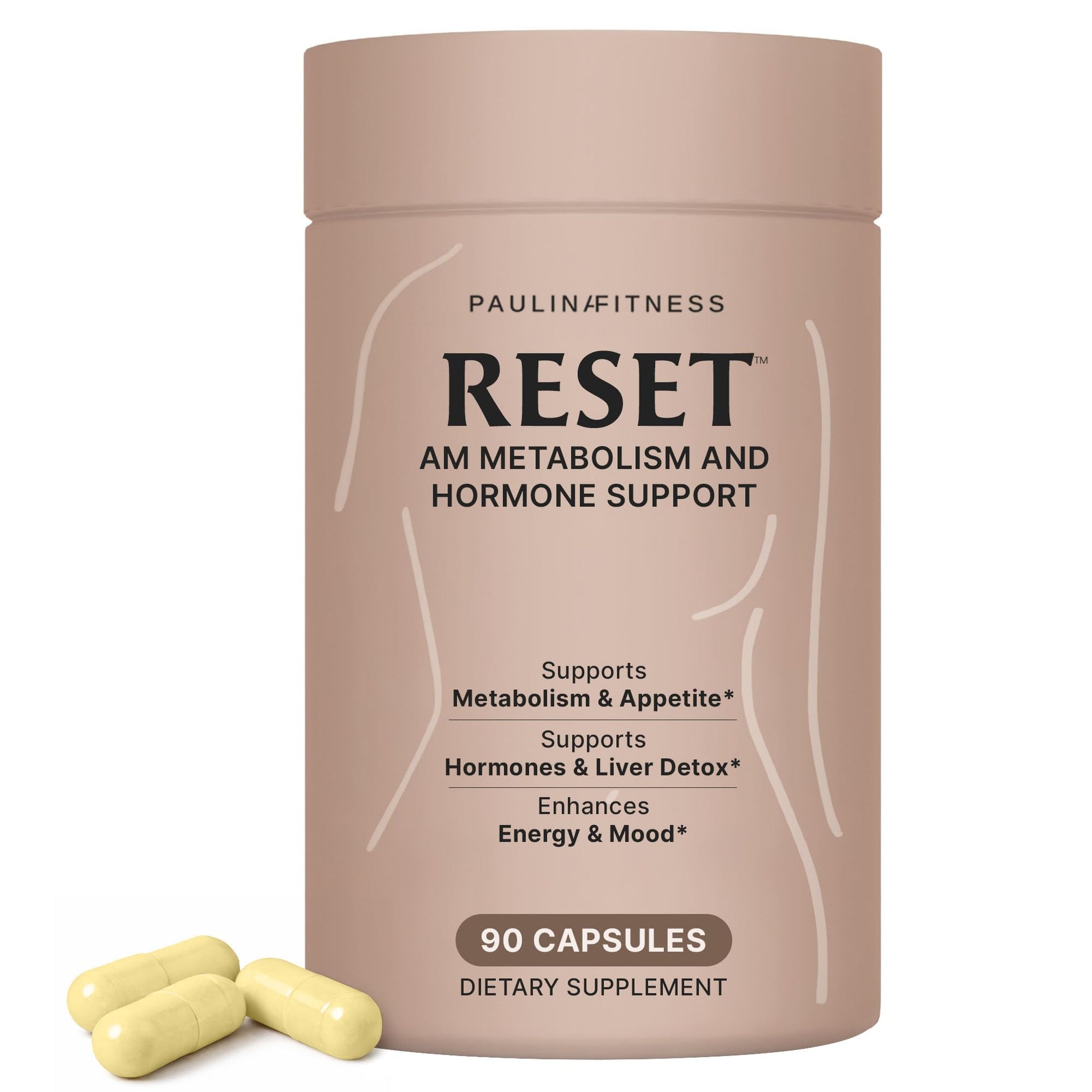 Paulina FITNESS Reset AM Metabolism and Hormone Support Supplement | Appetite Regulation, Metabolism Support, Enhanced Energy and Mood, - dailyvitalstore