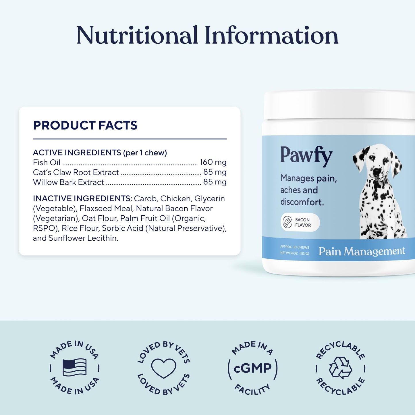 Pawfy Advanced Pain Management - Essential Vitamins & Supplements with Omega 3 |Joint Supplement for Dogs - Supports Hip & Joint Health for Small, Medium, Large Breeds | 30 Fast-Acting Chews - dailyvitalstore