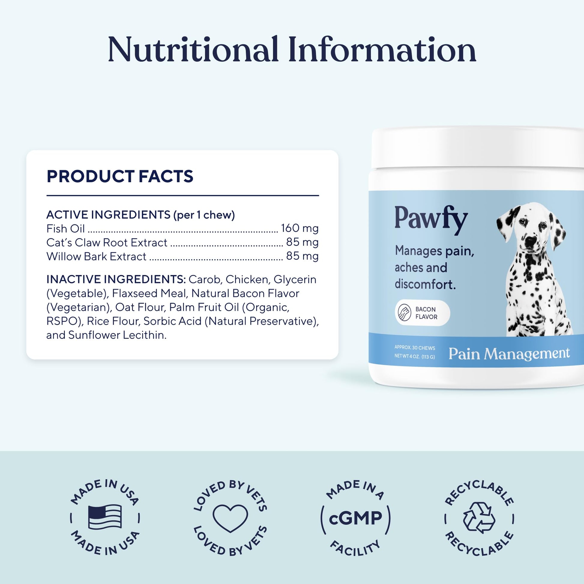 Pawfy Advanced Pain Management - Essential Vitamins & Supplements with Omega 3 |Joint Supplement for Dogs - Supports Hip & Joint Health for Small, Medium, Large Breeds | 30 Fast-Acting Chews - dailyvitalstore