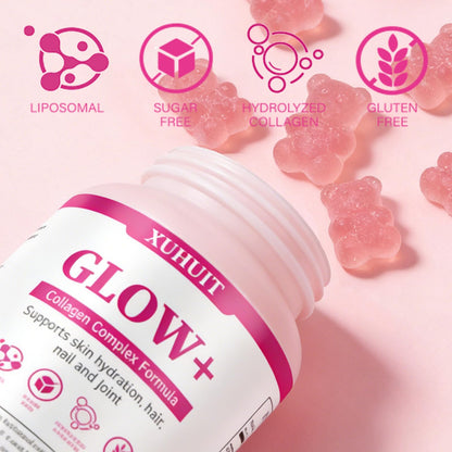 PBZPBZ Glow Collagen Gummies with Hyaluronic Acid & Resveratrol | Gentle Support for Skin, Hair & Nail Care | Non-GMO | 90 Count (1) - dailyvitalstore
