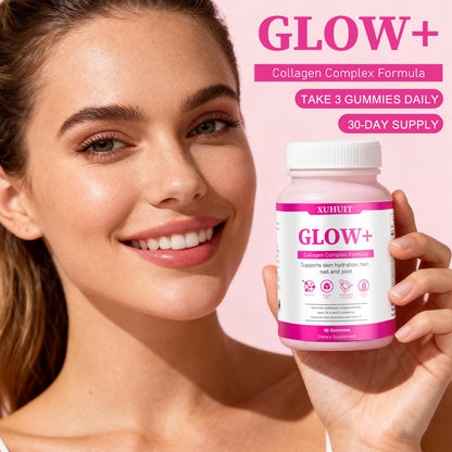 PBZPBZ Glow Collagen Gummies with Hyaluronic Acid & Resveratrol | Gentle Support for Skin, Hair & Nail Care | Non-GMO | 90 Count (1) - dailyvitalstore