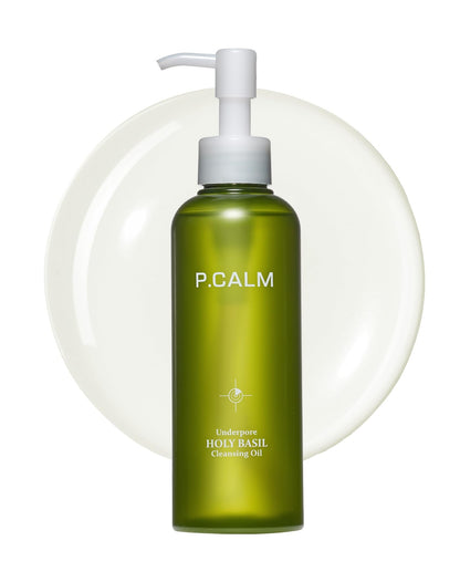P.CALM Underpore Holy Basil Cleansing Oil – Holy Basil & Tea Tree for Deep Pore Cleansing, Blackhead Removal, and Makeup Removal, Korean Skincare (190ml / 6.42 fl.oz) - dailyvitalstore