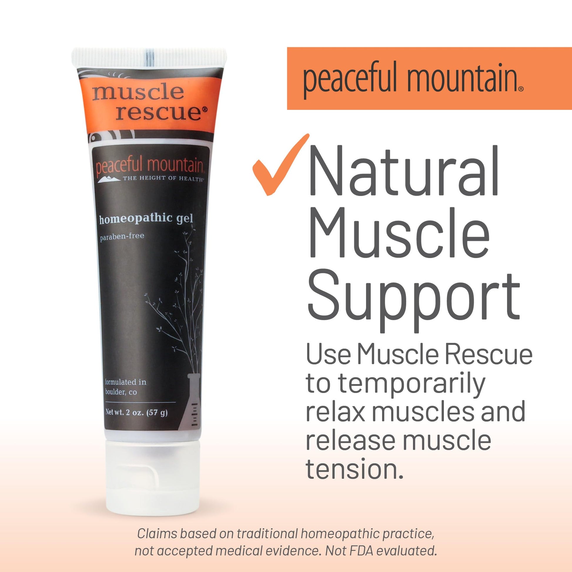 Peaceful Mountain Muscle Rescue Homeopathic Gel - for Muscle discomfort with Arnica and Comfrey - 2oz - dailyvitalstore
