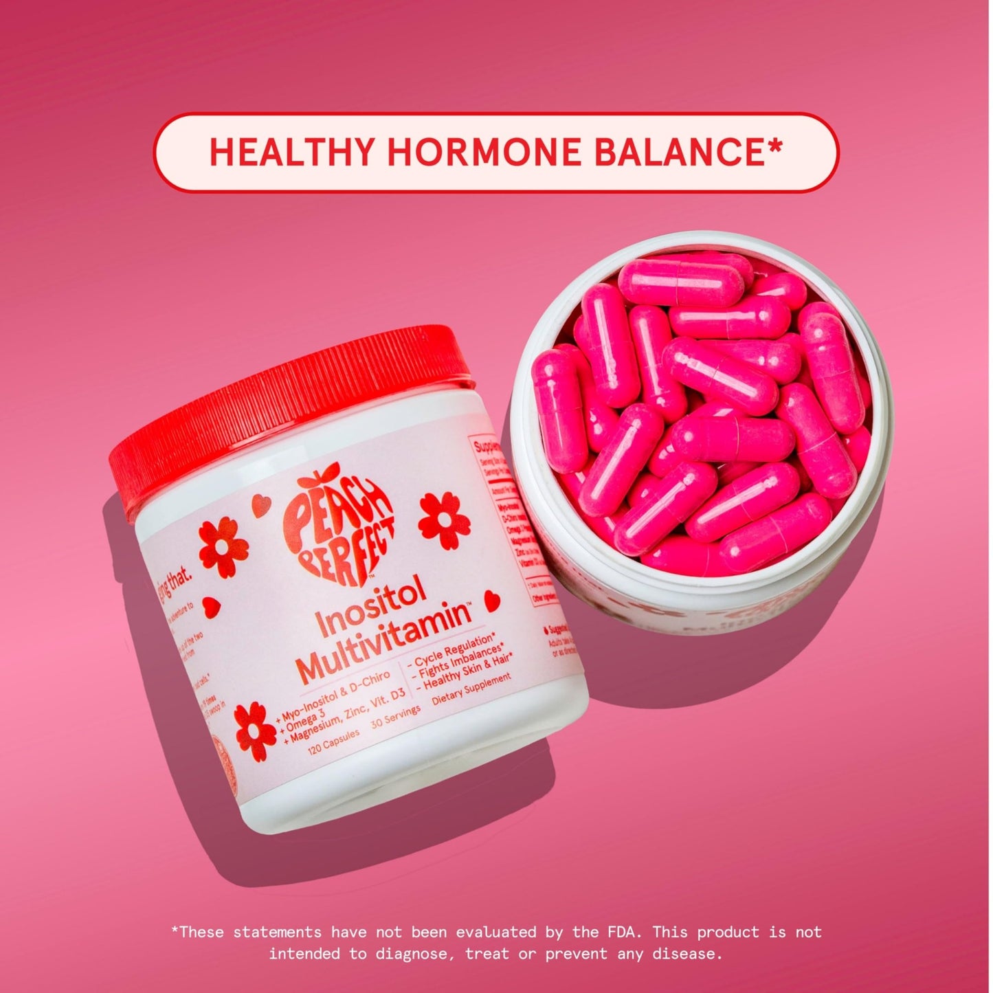 Peach Perfect Inositol Multivitamin – Myo-Inositol & D-Chiro 40:1 Blend, Omega-3, Vitamin D3, Magnesium, Zinc – Supports Women’s Health, Mood, Energy, Supplement – 30 SVG - dailyvitalstore