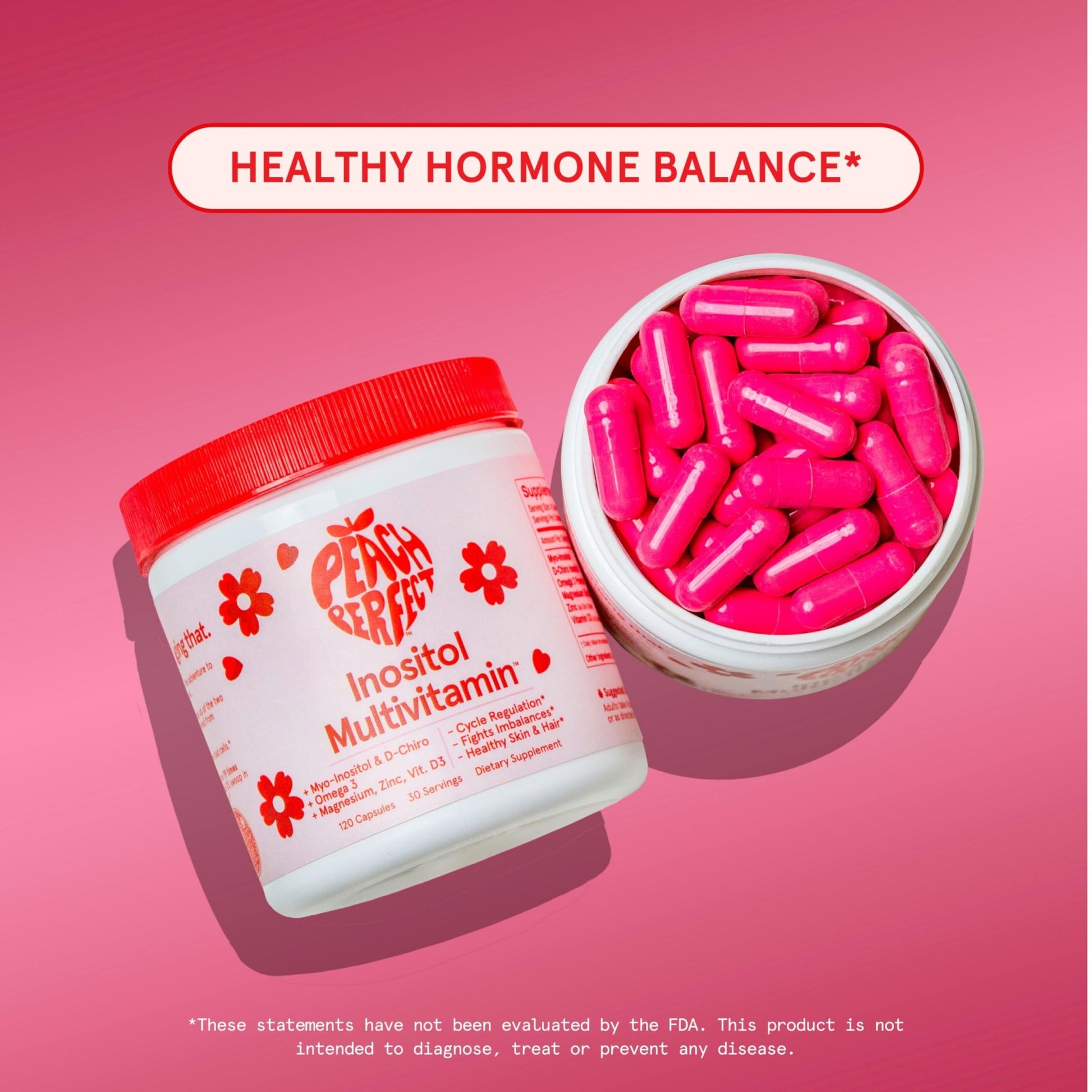 Peach Perfect Inositol Multivitamin – Myo-Inositol & D-Chiro 40:1 Blend, Omega-3, Vitamin D3, Magnesium, Zinc – Supports Women’s Health, Mood, Energy, Supplement – 30 SVG - dailyvitalstore