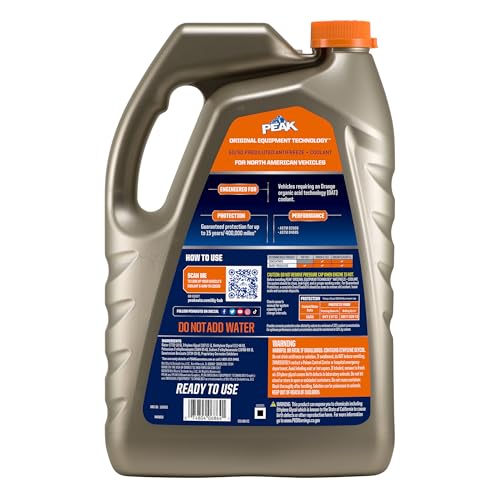 PEAK OET Extended Life Orange 50/50 Prediluted Antifreeze/Coolant for North American Vehicles, 1 Gal. - dailyvitalstore