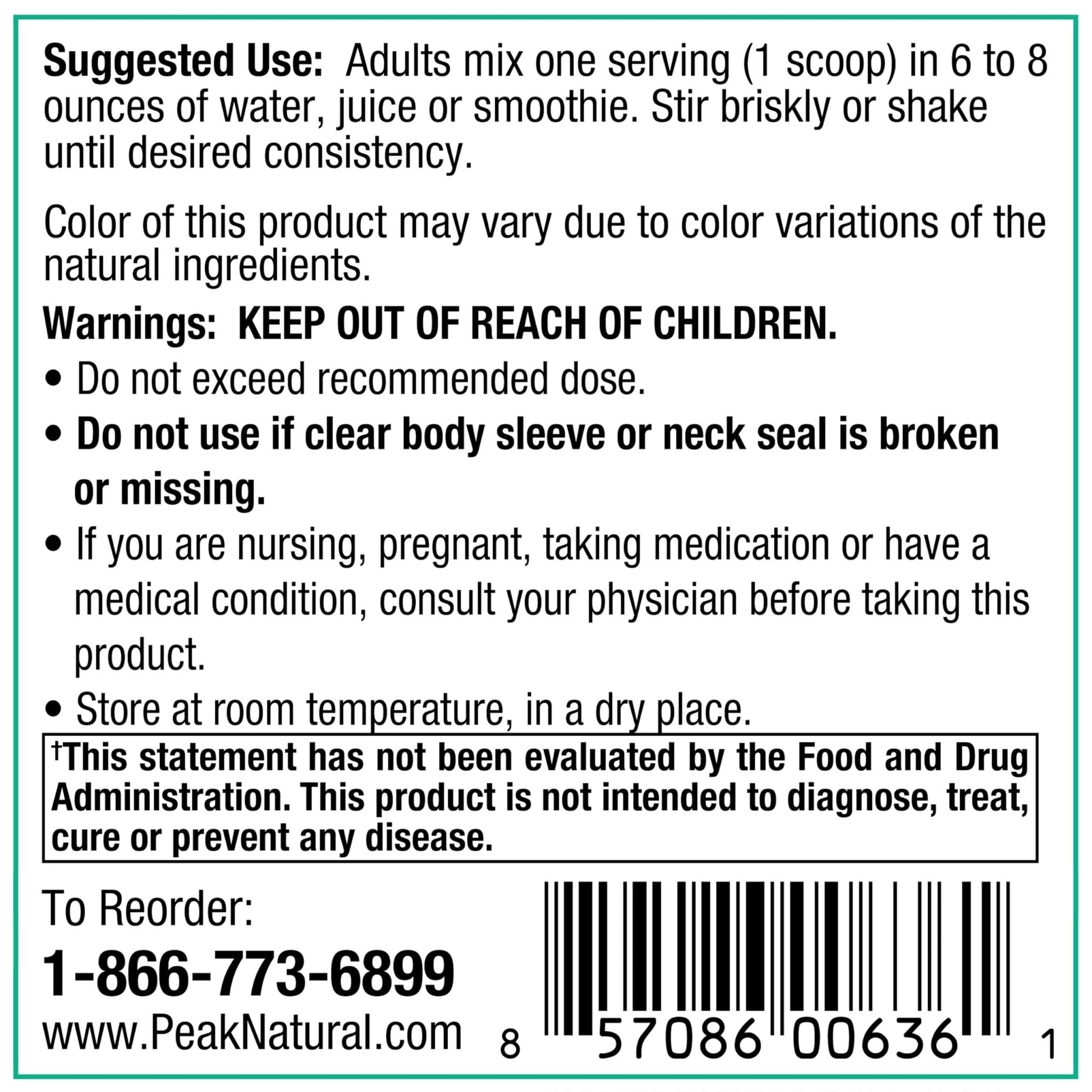 Peak Organic Superfruits - Polyphenol Rich Superfood Powder - Non-GMO Fermented Aronia Berry, Acai, Blueberry, Pomegranate, and Plum - Aging, Metabolic Health, Heart Health (30 Servings) - dailyvitalstore
